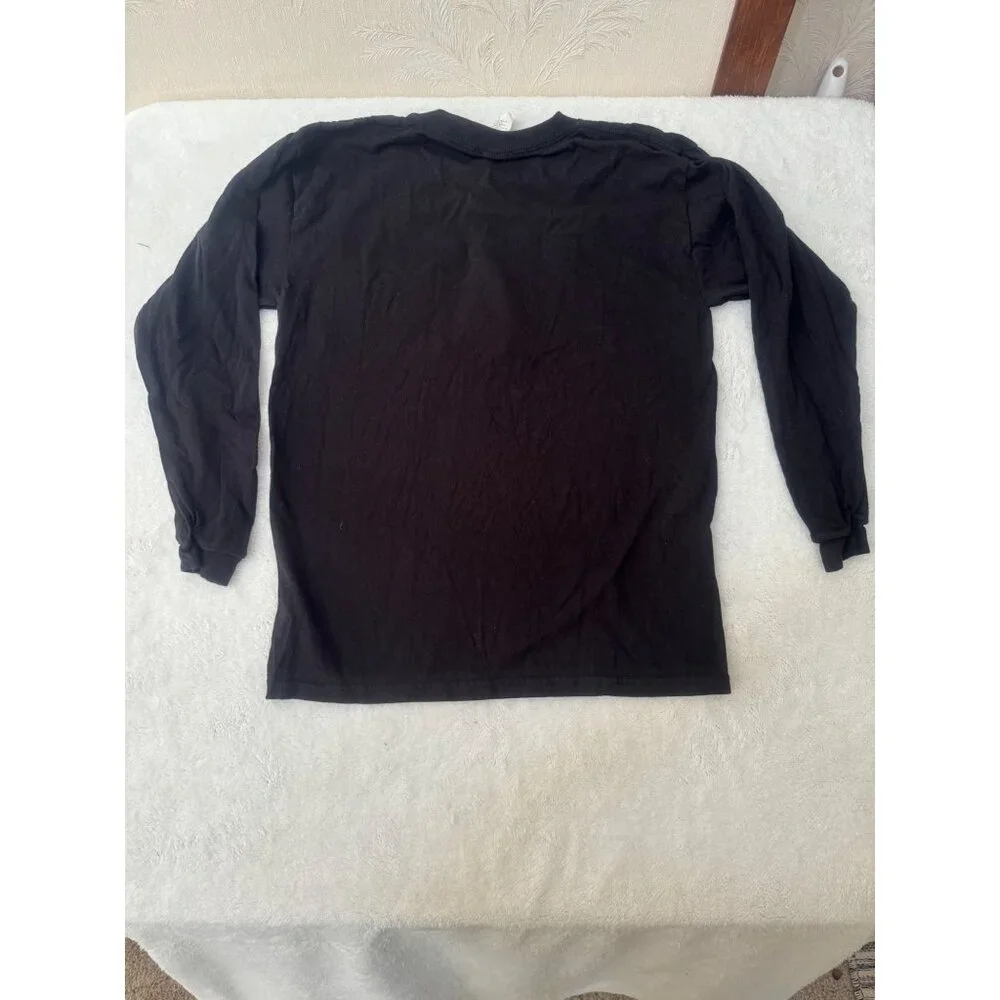 DC Comics Batman Boy's Large Black Long Sleeve Shirt Rubber textured Batman Logo
